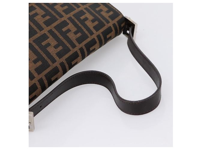 Borsa a tracolla FENDI Zucca Canvas Mamma Baguette Marrone Argento Auth BA15303V - vista 7