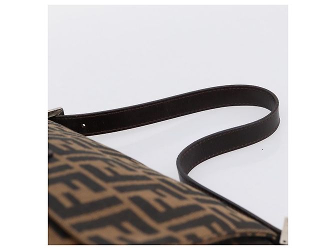 Borsa a tracolla FENDI Zucca Canvas Mamma Baguette Marrone Argento Auth BA15303V - vista 8