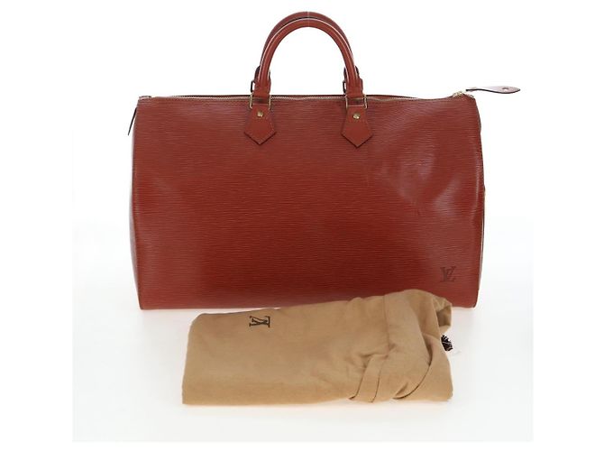 LOUIS VUITTON Epi Speedy 40 Hand Bag Brown Kenya M42983 LV Auth 198713V Marrone - vista 12