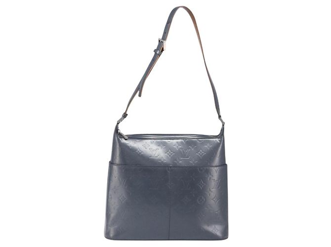 LOUIS VUITTON Monogram Mat Sutter Shoulder Bag Blue M55165 LV Auth BA15117 - vista 13