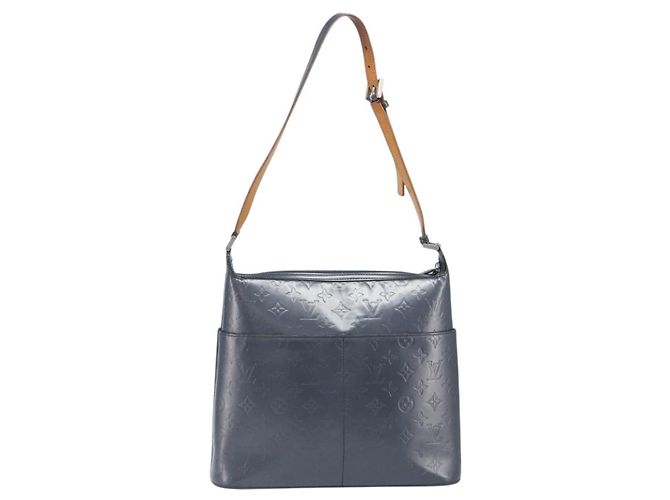LOUIS VUITTON Monogram Mat Sutter Shoulder Bag Blue M55165 LV Auth BA15117 - vista 2