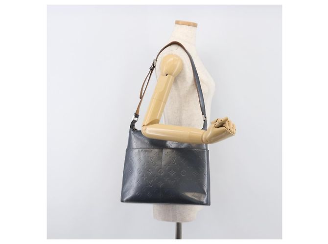 LOUIS VUITTON Monogram Mat Sutter Shoulder Bag Blue M55165 LV Auth BA15117 - vista 24