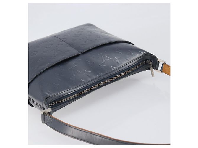 LOUIS VUITTON Monogram Mat Sutter Shoulder Bag Blue M55165 LV Auth BA15117 - vista 6