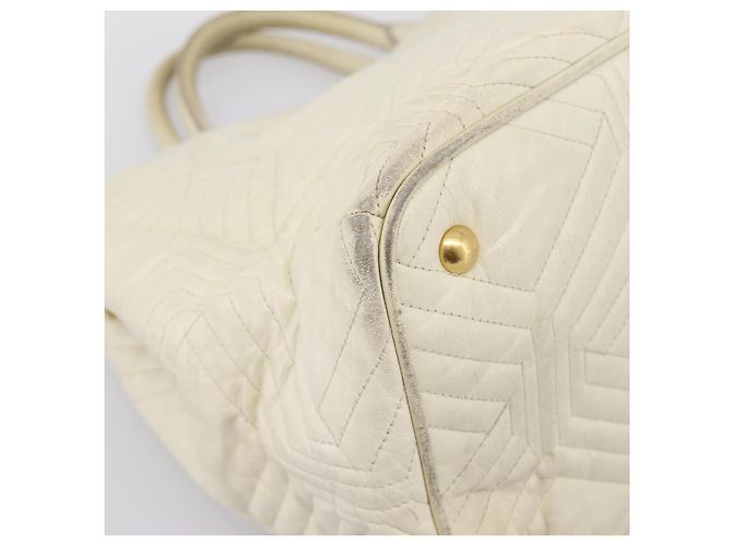 Borsa a mano Miu Miu in pelle Ivory Gold Auth 196961A D'oro Crudo - vista 10