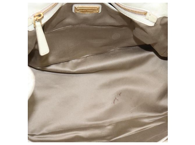 Borsa a mano Miu Miu in pelle Ivory Gold Auth 196961A D'oro Crudo - vista 11