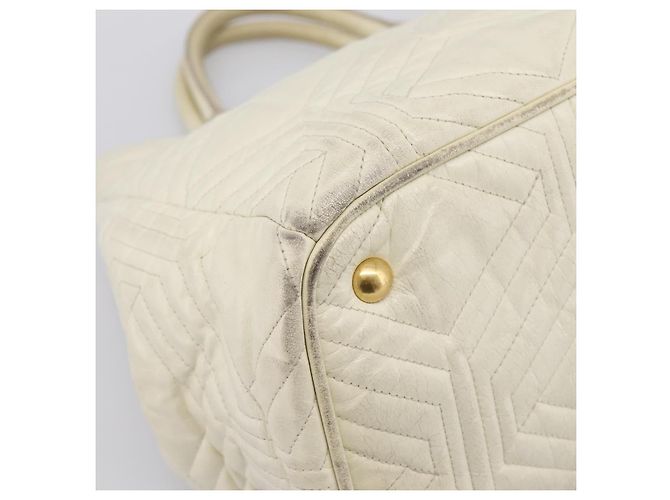 Borsa a mano Miu Miu in pelle Ivory Gold Auth 196961A D'oro Crudo - vista 15