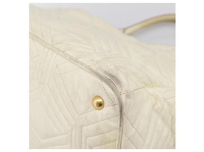 Borsa a mano Miu Miu in pelle Ivory Gold Auth 196961A D'oro Crudo - vista 16