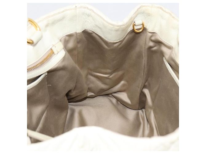 Borsa a mano Miu Miu in pelle Ivory Gold Auth 196961A D'oro Crudo - vista 18