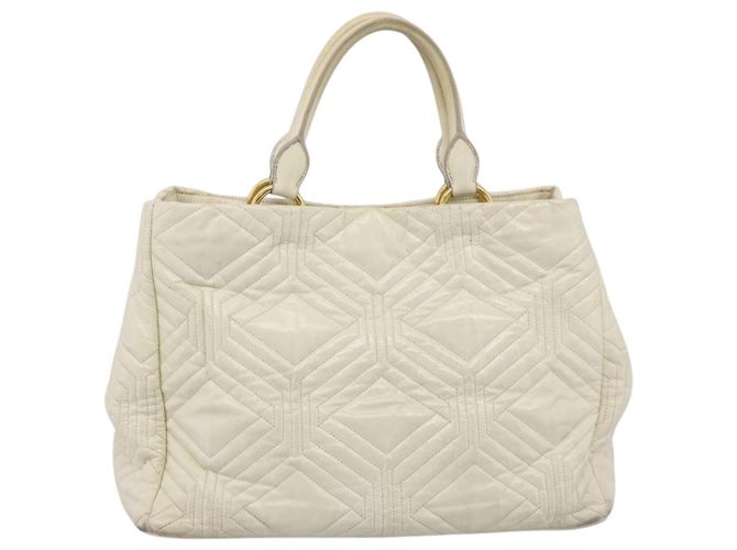 Borsa a mano Miu Miu in pelle Ivory Gold Auth 196961A D'oro Crudo - vista 2