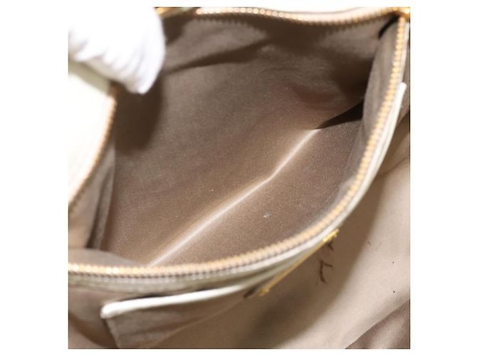 Borsa a mano Miu Miu in pelle Ivory Gold Auth 196961A D'oro Crudo - vista 21