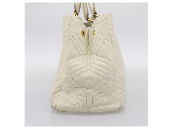 Borsa a mano Miu Miu in pelle Ivory Gold Auth 196961A D'oro Crudo - vista 3