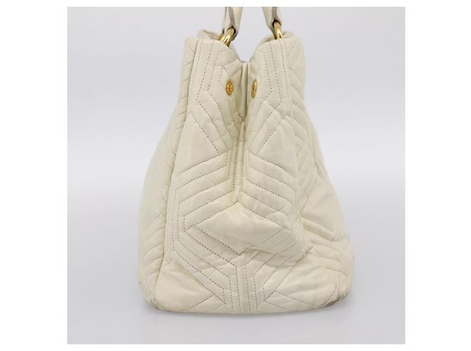 Borsa a mano Miu Miu in pelle Ivory Gold Auth 196961A D'oro Crudo - vista 4