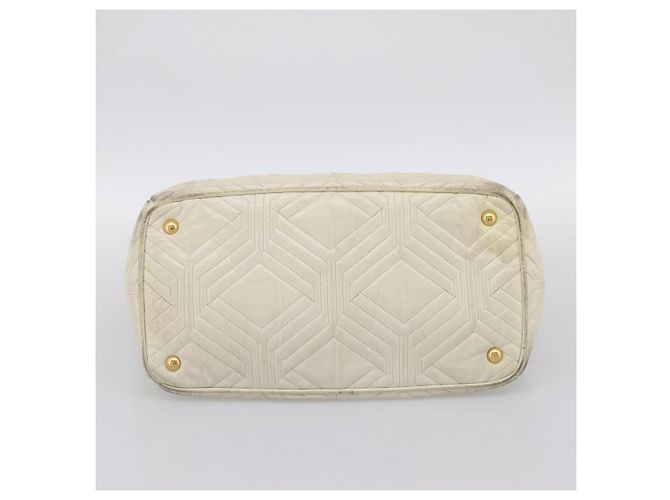 Borsa a mano Miu Miu in pelle Ivory Gold Auth 196961A D'oro Crudo - vista 5