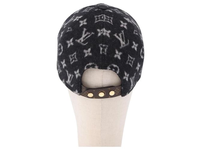 LOUIS VUITTON Monogram Carry on Hat Wool M Black M76712 LV Auth BA15278M Nero Monogramma - vista 2