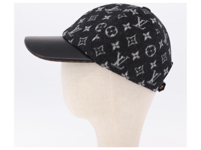 LOUIS VUITTON Monogram Carry on Hat Wool M Black M76712 LV Auth BA15278M Nero Monogramma - vista 3
