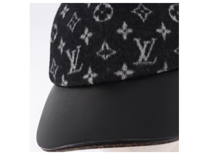LOUIS VUITTON Monogram Carry on Hat Wool M Black M76712 LV Auth BA15278M Nero Monogramma - vista 7