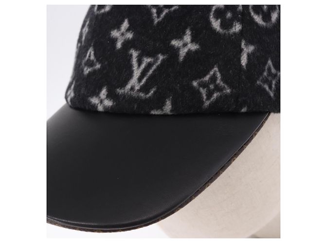 LOUIS VUITTON Monogram Carry on Hat Wool M Black M76712 LV Auth BA15278M Nero Monogramma - vista 8