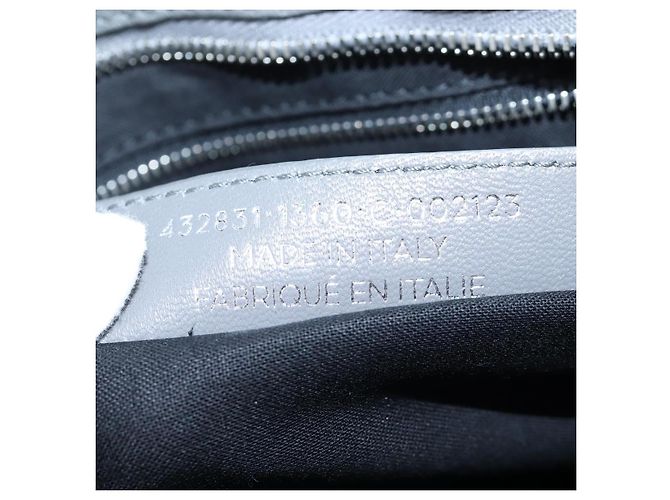 BALENCIAGA Classic Metallic Ege City Bag Leather 2way Gray 432831 Auth 197181SAM Marrone Argento - vista 11