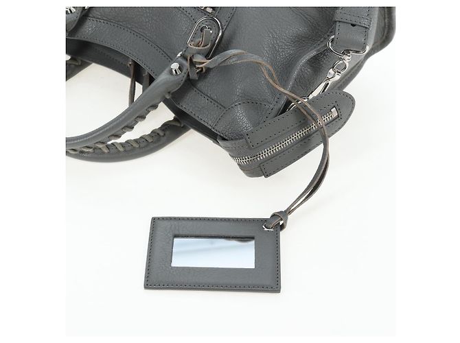 BALENCIAGA Classic Metallic Ege City Bag Leather 2way Gray 432831 Auth 197181SAM Marrone Argento - vista 19