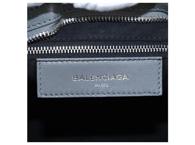 BALENCIAGA Classic Metallic Ege City Bag Leather 2way Gray 432831 Auth 197181SAM Marrone Argento - vista 22