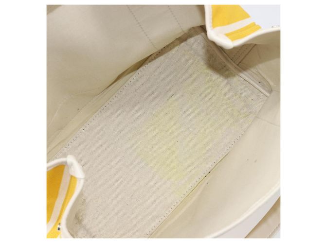 Borsa a mano BALENCIAGA Navy Cabas S Canvas Giallo Argento Auth 200904A - vista 11