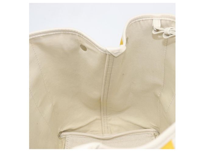 Borsa a mano BALENCIAGA Navy Cabas S Canvas Giallo Argento Auth 200904A - vista 20