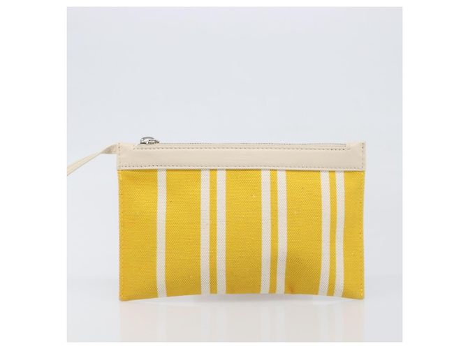 Borsa a mano BALENCIAGA Navy Cabas S Canvas Giallo Argento Auth 200904A - vista 21