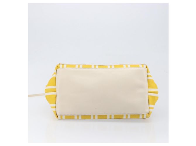 Borsa a mano BALENCIAGA Navy Cabas S Canvas Giallo Argento Auth 200904A - vista 5