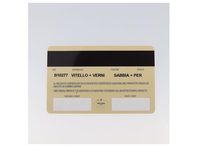 Borsa PRADA in pelle beige argento autentica 197618 - vista 12