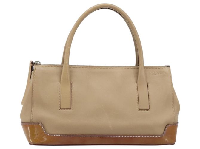Borsa PRADA in pelle beige argento autentica 197618 - vista 13