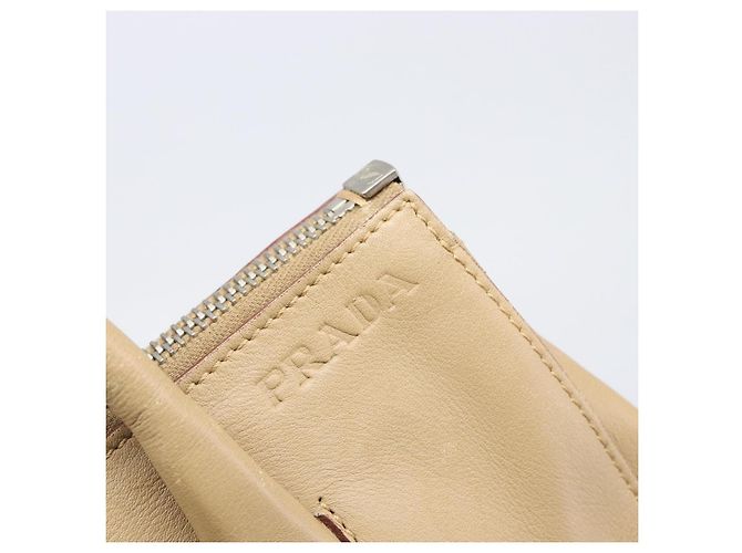 Borsa PRADA in pelle beige argento autentica 197618 - vista 18