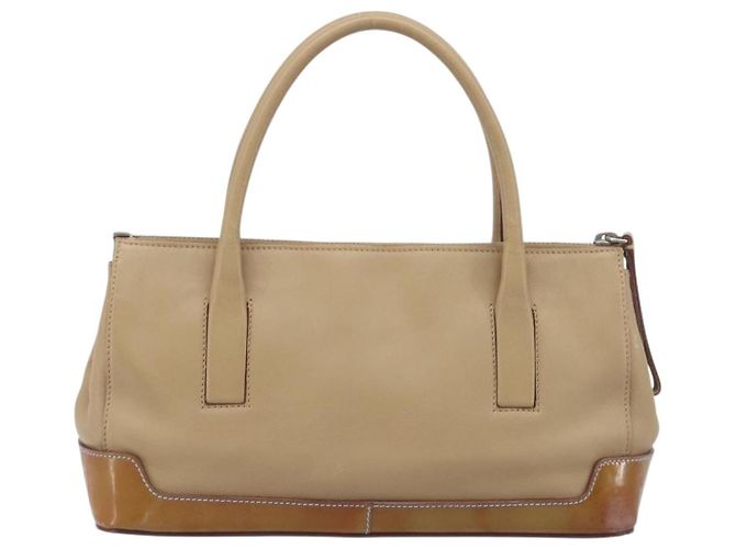 Borsa PRADA in pelle beige argento autentica 197618 - vista 2