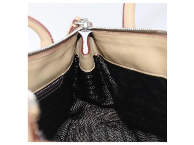 Borsa PRADA in pelle beige argento autentica 197618 - vista 20