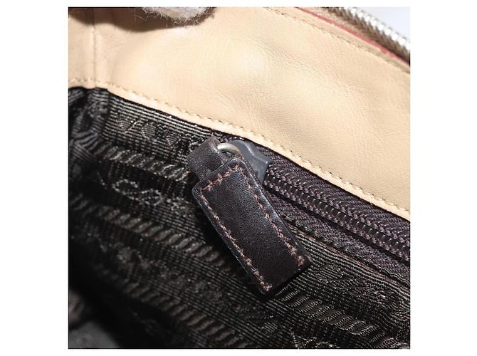 Borsa PRADA in pelle beige argento autentica 197618 - vista 22