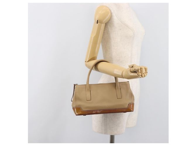 Borsa PRADA in pelle beige argento autentica 197618 - vista 24