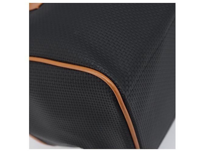 SAINT LAURENT Bolsa Boston PVC Canvas Black Gold Auth 199641 Preto Dourado - vista 11