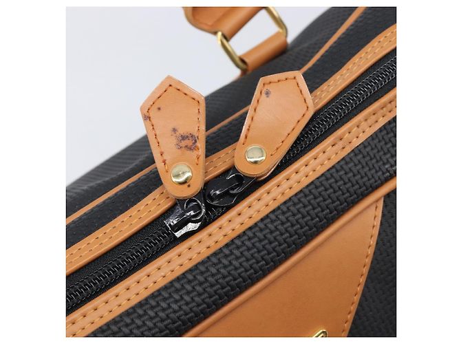 SAINT LAURENT Bolsa Boston PVC Canvas Black Gold Auth 199641 Preto Dourado - vista 16