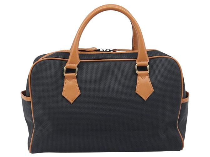 SAINT LAURENT Bolsa Boston PVC Canvas Black Gold Auth 199641 Preto Dourado - vista 3