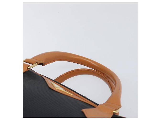 SAINT LAURENT Bolsa Boston PVC Canvas Black Gold Auth 199641 Preto Dourado - vista 8