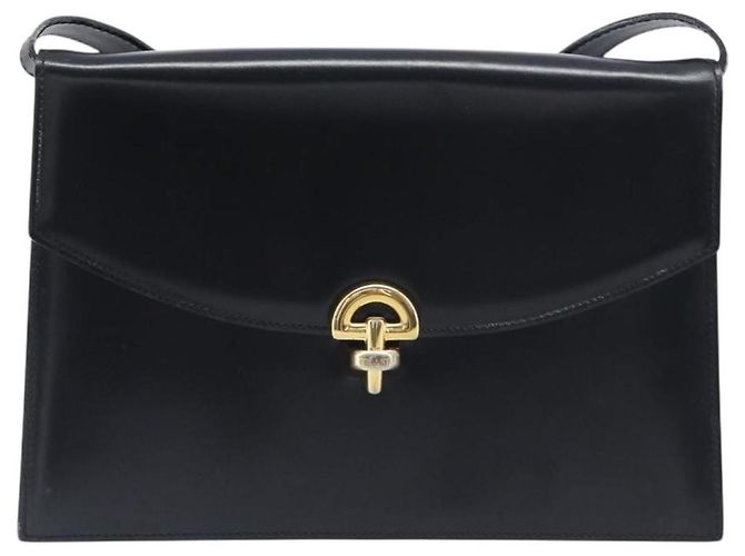 16 Céline CELINE Schultertasche aus Leder Schwarz Gold Auth 198571 Golden - Ansicht 13
