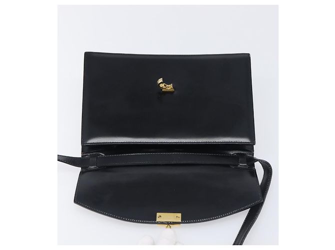 16 Céline CELINE Schultertasche aus Leder Schwarz Gold Auth 198571 Golden - Ansicht 18