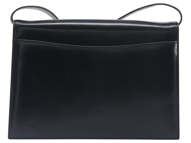 16 Céline CELINE Schultertasche aus Leder Schwarz Gold Auth 198571 Golden - Ansicht 2