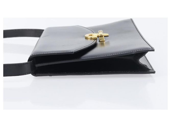 16 Céline CELINE Schultertasche aus Leder Schwarz Gold Auth 198571 Golden - Ansicht 4