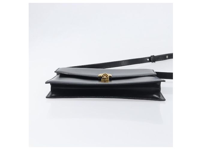 16 Céline CELINE Schultertasche aus Leder Schwarz Gold Auth 198571 Golden - Ansicht 5