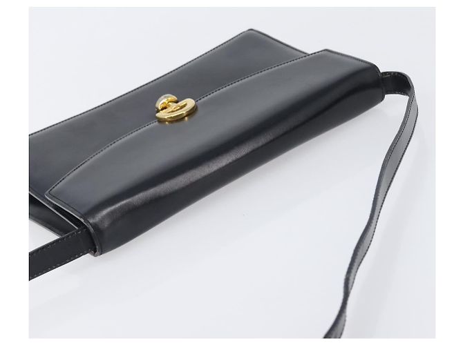 16 Céline CELINE Schultertasche aus Leder Schwarz Gold Auth 198571 Golden - Ansicht 6