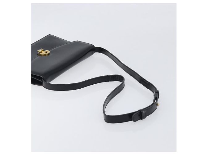 16 Céline CELINE Schultertasche aus Leder Schwarz Gold Auth 198571 Golden - Ansicht 7