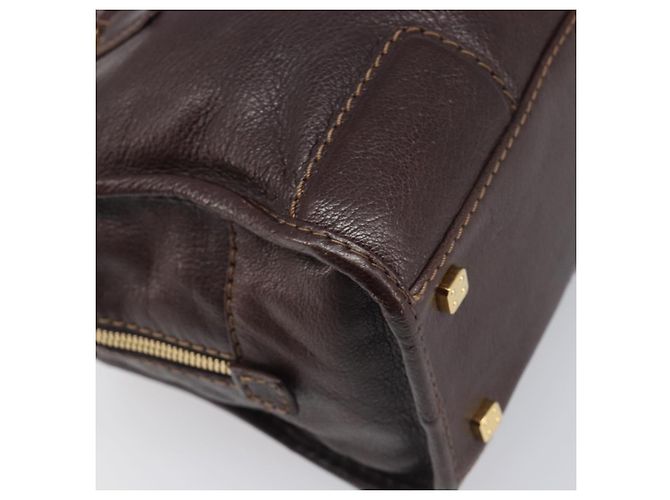 Borsa a mano LOEWE Amazona 28 in pelle marrone oro Auth yk20728V D'oro - vista 17