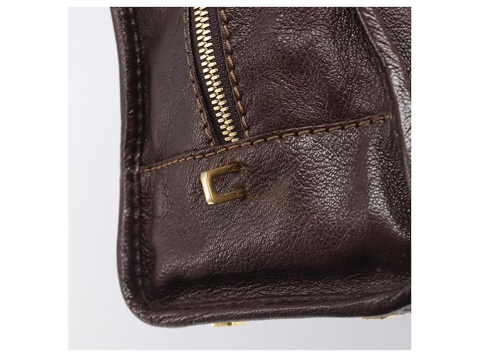 Borsa a mano LOEWE Amazona 28 in pelle marrone oro Auth yk20728V D'oro - vista 19