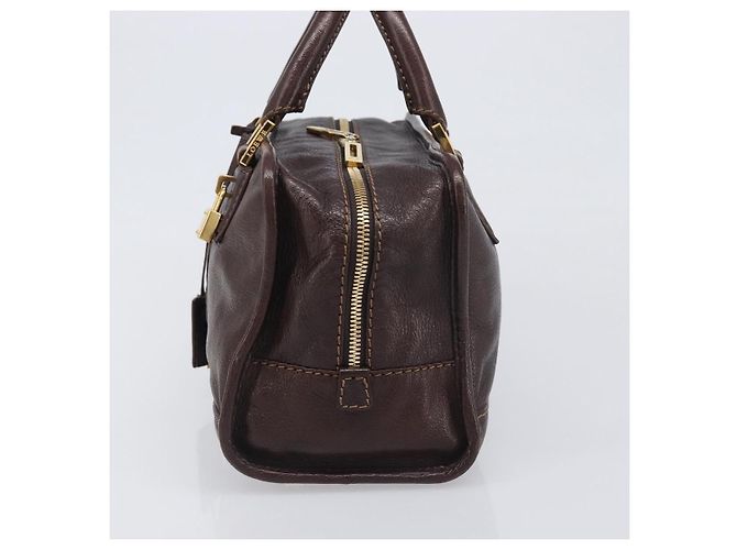 Borsa a mano LOEWE Amazona 28 in pelle marrone oro Auth yk20728V D'oro - vista 3