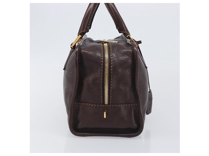 Borsa a mano LOEWE Amazona 28 in pelle marrone oro Auth yk20728V D'oro - vista 4
